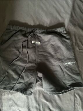 Essentials Men's Black Athletic Fleece Shorts